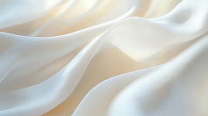 Obraz premium Elegant Draped White Fabric Soft Texture Background