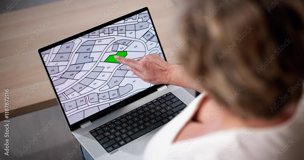 Poster cadastre city building survey map