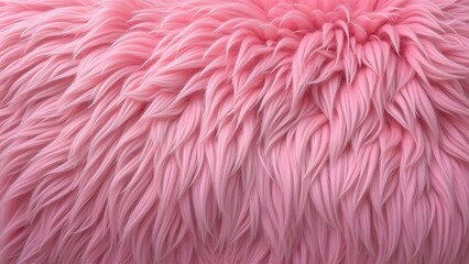 Fototapeta premium Pink fur texture as a background, close-up of fur texture. Generated by AI