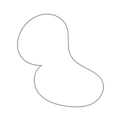 Organic amoeba blob shape abstract green color with line isolated on transparent background. irregular round blot form graphic element. Doodle drops with outline circle. vector illustration