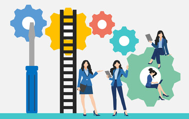 経営戦略を考えるイラスト