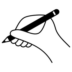 Obraz premium hand hold a pencil. illustration of a hand writing