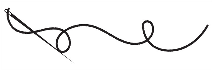 Colorful Needle with thread vector illustration. Needle icon isolated on white background. Tailor sign template. Modern design element.