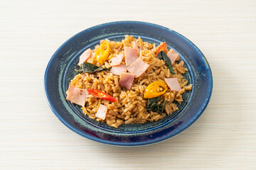 ham fried rice with herbs and spices