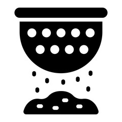 Sifter for flour or sugar glyph icon used in baking and kitchen activities