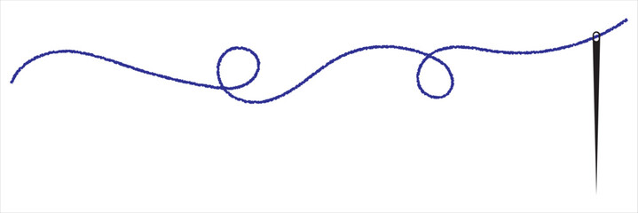 Thread with sewing needles on white background. Modern design icon. Vector illustration.EPS10