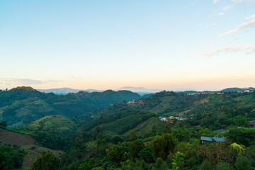 beautiful mountain hill with sky