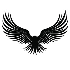 Elegant Angel Wings Clipart: Black and White Outline Design with Memorial and Spiritual Symbolism.