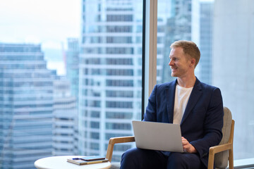 Busy happy professional business man employee, young male worker or executive, businessman...