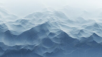 Detailed topographic contour lines with varying elevations, superimposed on a lightly faded, blueprint-style geographic grid map