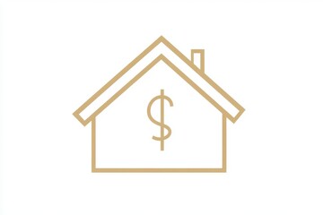Simple House Outline with Dollar Sign Symbol