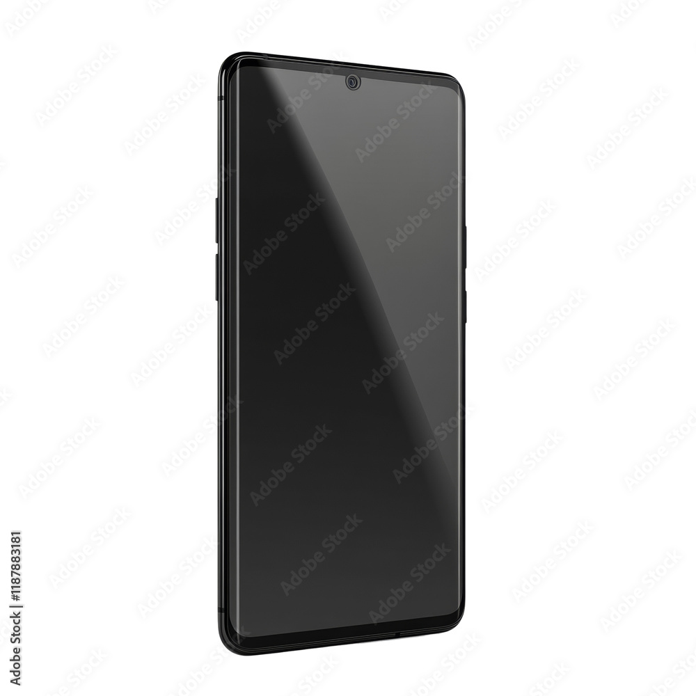 Aufkleber a black smartphone is shown with a dark screen and a subtle front camera lens visible at the top.