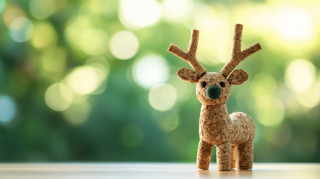 Eco-Friendly Handmade Cork Reindeer Ornament &ndash; A Charming Christmas Decoration
