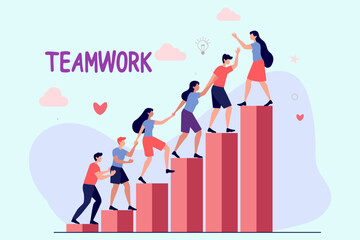 Business employees working together, teamwork concept illustration.