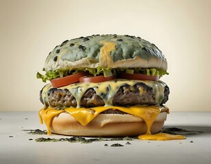 Moldy Cheeseburger: A Decaying Fast Food. generated by ai. 