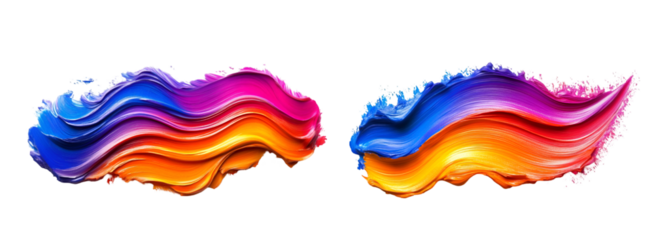 a Colorful gradient abstract paint stain