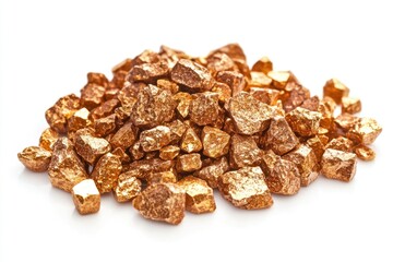 Gold nugget grains isolated on white background.  Gold nugget grains isolated on white background.