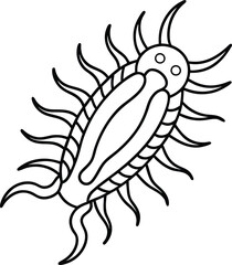 Obraz premium Detailed Squid Line Art for Coloring Pages