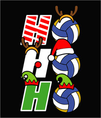Naklejka premium Christmas Volleyball Ho Ho Ho Xmas Sport printable cut file.