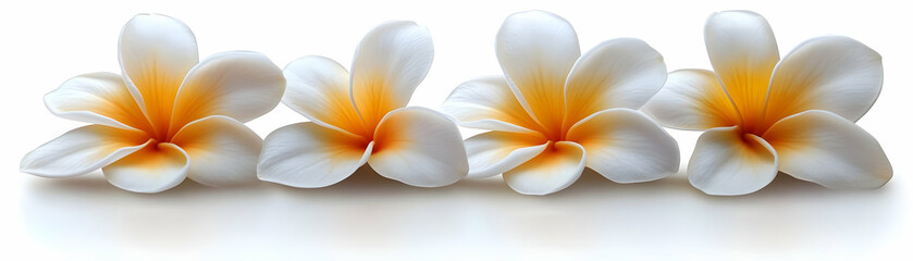 Plumeria Flower Illustration, White and Orange