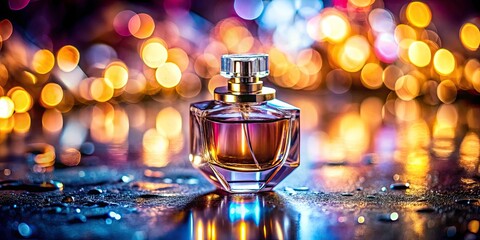 Tilt-Shift Perfume Bottle Photography: Miniature World, Close-Up, Shallow Depth of Field, Tabletop Scene