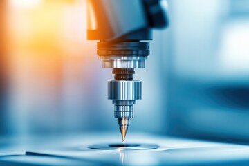 Precision cutting action industrial workshop macro photography modern environment close-up view technology concept