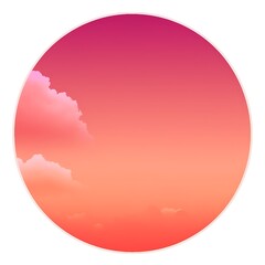 Pink and Orange Sky with Clouds in a Circle