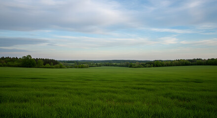 Obraz premium A natural landscape characterized by greenery and a sky backdrop.