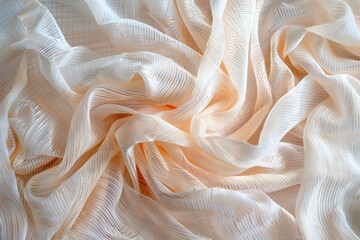 White fabric as a background. Close-up. Texture, pattern