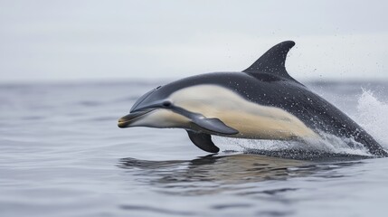 Fototapeta premium Dolphin white sreen