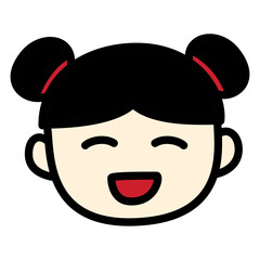 chinese girl cartoon vector illustration