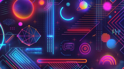 Geometric patterns with luminous neon lines --ar 16:9 --v 6 Job ID: 24a42943-5c84-473c-9961-85cc2c5c1411