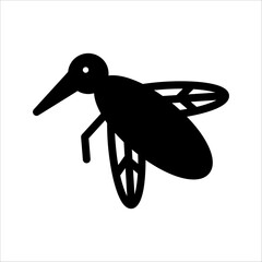 PriMalaria mosquito silhouette icon. Clipart image isolated on white background.nt