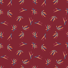 Fototapeta premium Colorful leaves, leaf, Seamless pattern, Hand drawn, abstract, floral, illustration, reddish, maroon, endless, all over print to use textile, fabric, clothing, backdrop, wallpaper, home textile, cloth