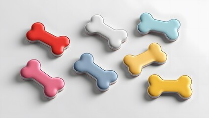 Obraz premium A blue and red bone shaped object