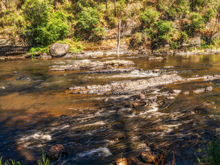 Low Water River Exposes Rock Ledges