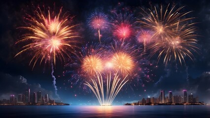 fireworks over the river