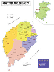 Obraz premium African Countries Geography Political map. Political map of country with capital, province or state capital, major cities and town.