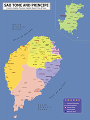 Obraz premium African Countries Geography Political map. Political map of country with capital, province or state capital, major cities and town.
