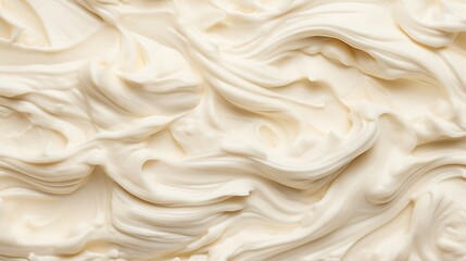 Fototapeta premium Close up of whipped cream background. Top view, flat lay.