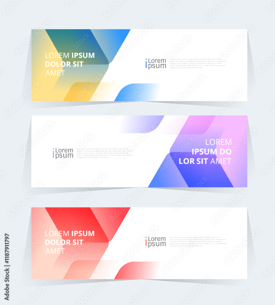 Wall mural geometric banner design with vector presentation template.