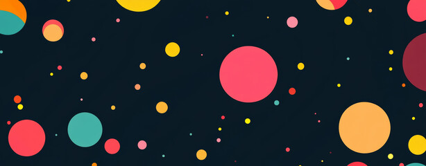 Colorful abstract circles on dark background