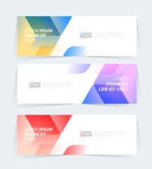 Naklejka premium Geometric banner design with Vector presentation template.