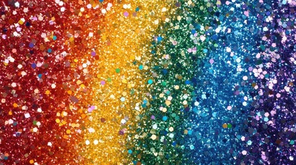 Colorful glitter in a vibrant rainbow gradient.