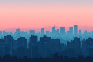 Fototapeta premium city skyline at sunset