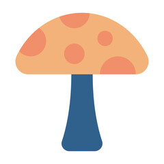 Stylized Mushroom Icon with Vibrant Colors