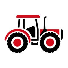 red tractor isolated PNG transparent