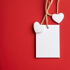 Blank Valentine's Day Card with Hearts