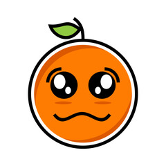 Illustration of a cute sad orange mascot