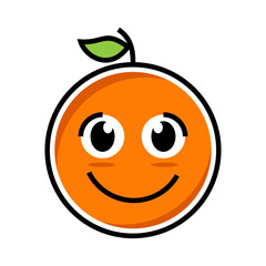 Illustration of a cute smiling orange fruit mascot